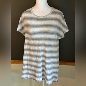 Lululemon Find Your Zen Capilano Stripe Heathered White Gray Short Sleeve Top 6